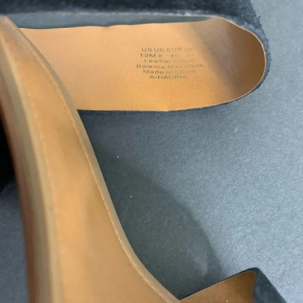 Franco Sarto Black Leather Upper Double-Band Heel Open Toe Slide Sandals 10M